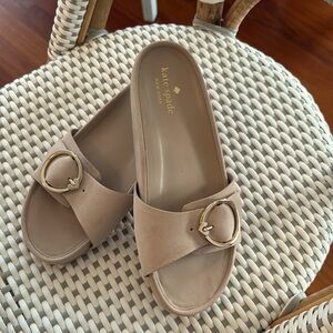 Kate Spade Tan Sandals with Gold Buckle